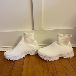 White sock sneakers. Size 36 euro (5.5 us). Never worn.